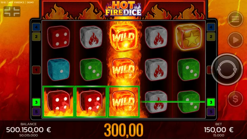 Hot Fire Dice - malaking panalo sa pamamagitan ng Random Wilds